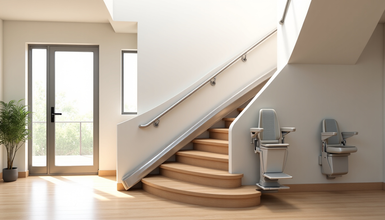 Comparaison visuelle entre différents types de monte-escaliers dans une maison