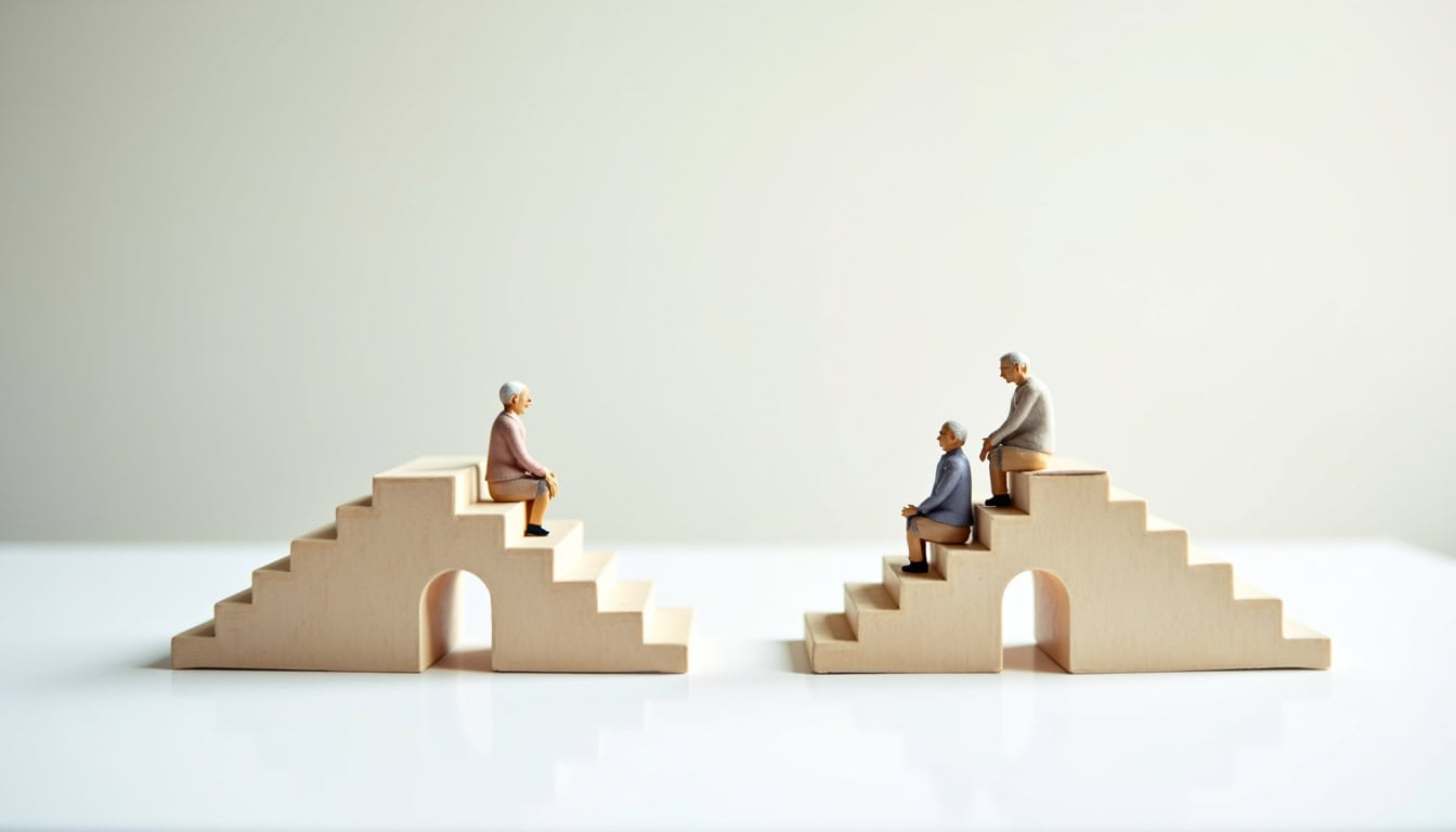 Comparaison visuelle entre un monte-escalier droit et tournant, illustrant les différences de configuration et d