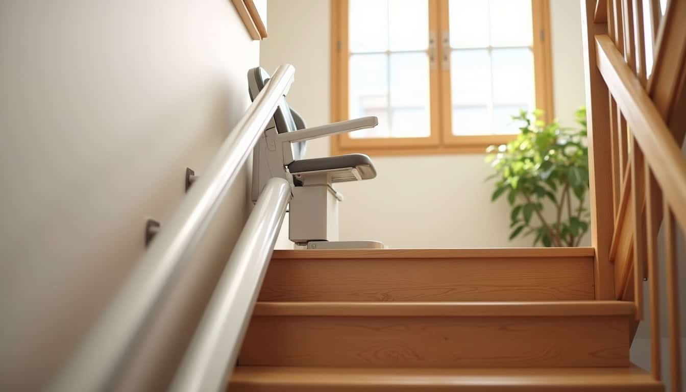 Différents modèles de monte-escaliers installés dans des maisons d