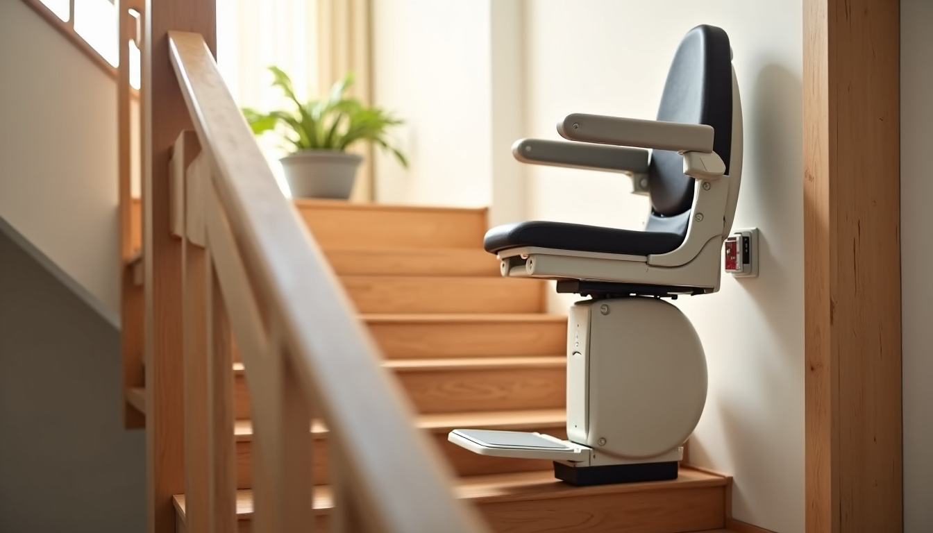 Différents modèles de monte-escaliers installés dans une maison de Suèvres