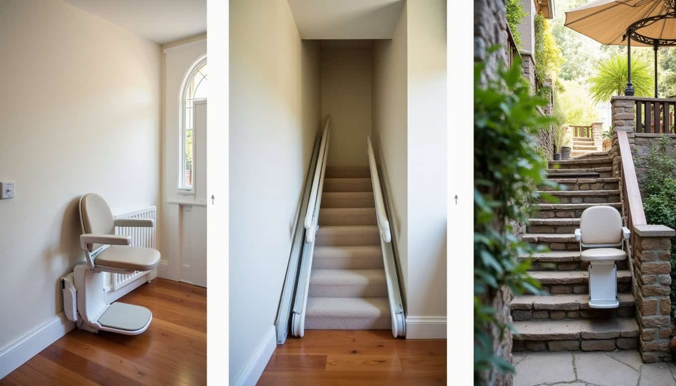 Différents modèles de montes-escaliers: droit, tournant et extérieur installés à Gannat