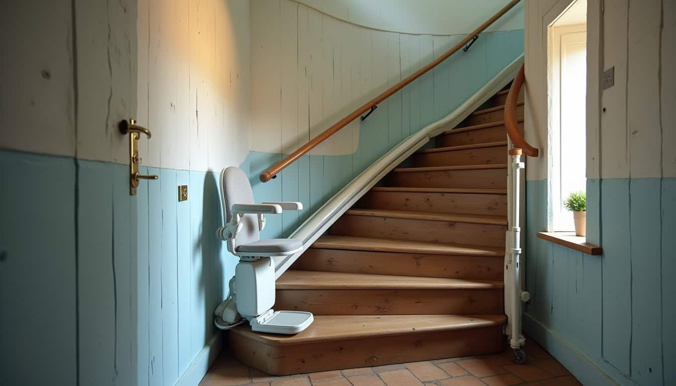 Différents types de monte-escalier installés dans des habitations bretonnes