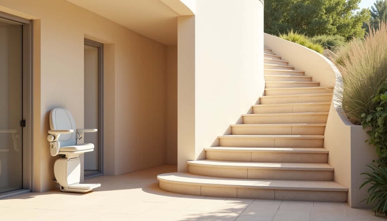 Différents types de monte-escaliers installés à Salon-de-Provence: droit, tournant, extérieur