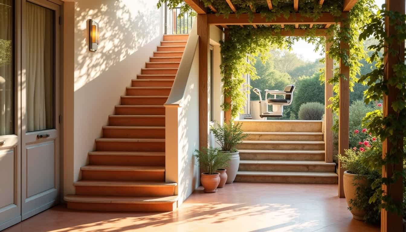 Différents types de monte-escaliers installés à Salon-de-Provence: droit, tournant, extérieur