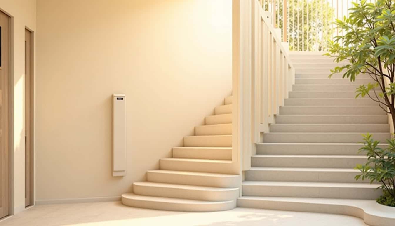 Différents types de monte-escaliers installés à Sergy: droit, tournant et extérieur