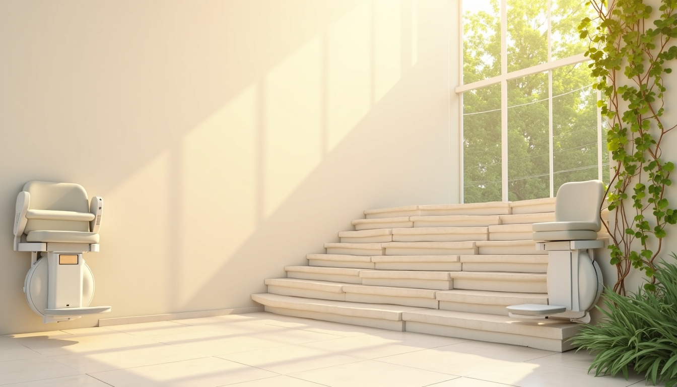 Différents types de monte-escaliers installés à Torcé: droit, tournant et extérieur