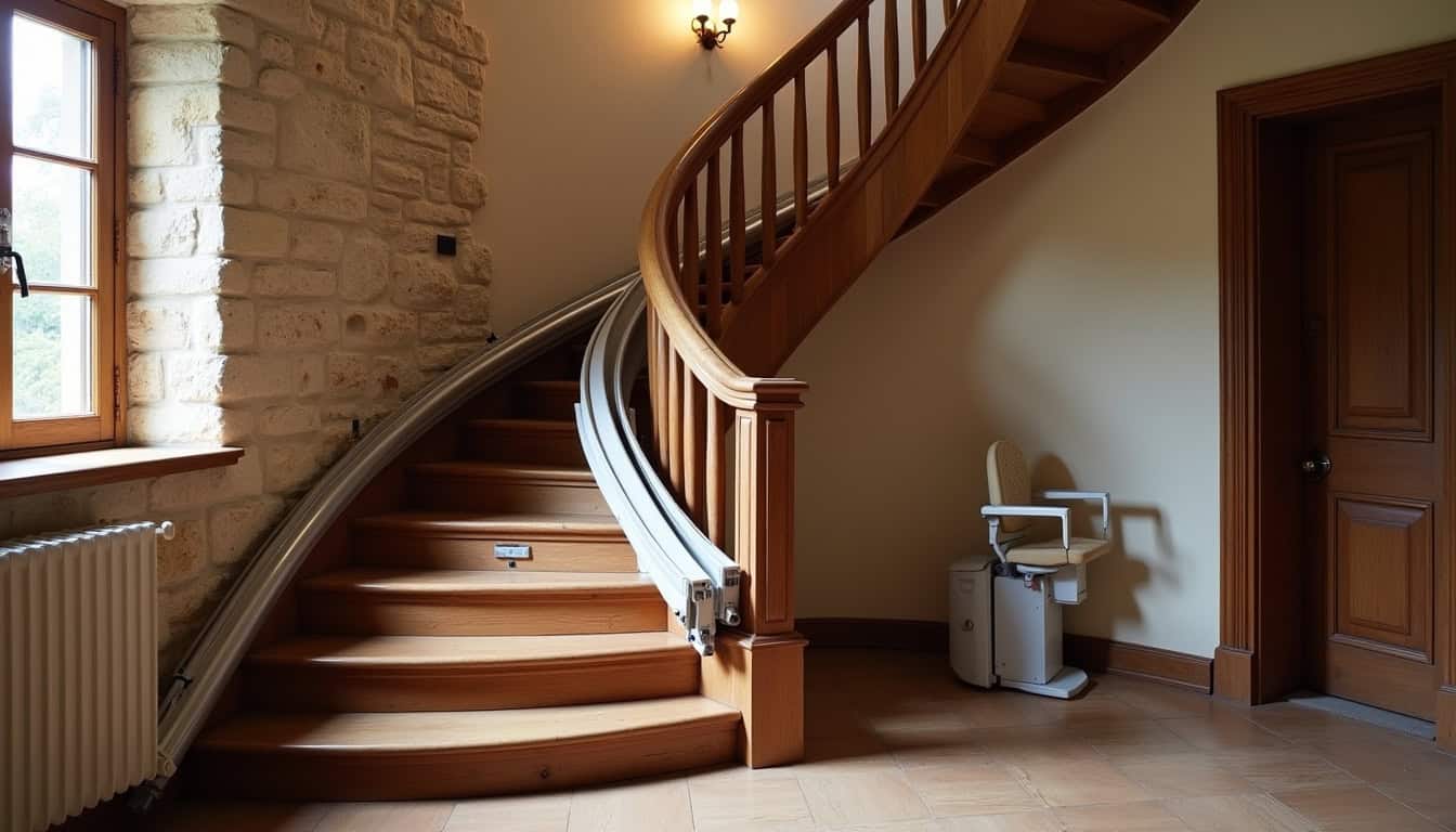 Différents types de monte-escaliers installés dans une maison picarde à Saintines