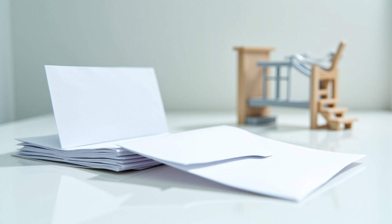 Documents administratifs et enveloppes représentant les aides financières pour un monte-escalier à Landéan
