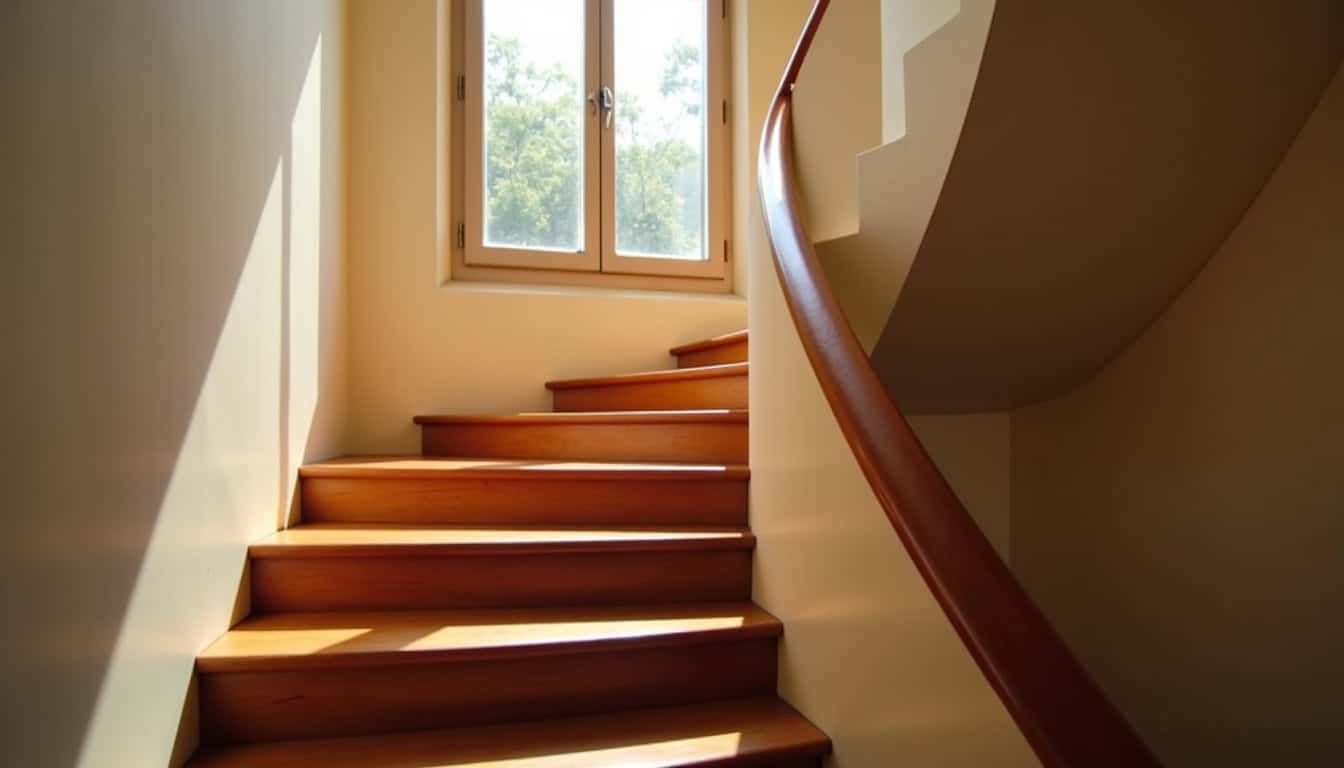 Escalier tournant dans une maison à Montauban, vue d