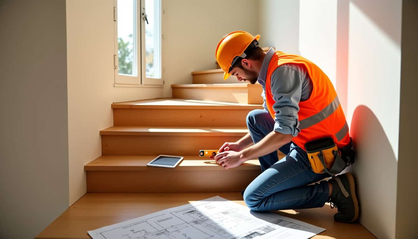 Étude technique d’un escalier par un installateur certifié à domicile à Saint-Bômer-les-Forges