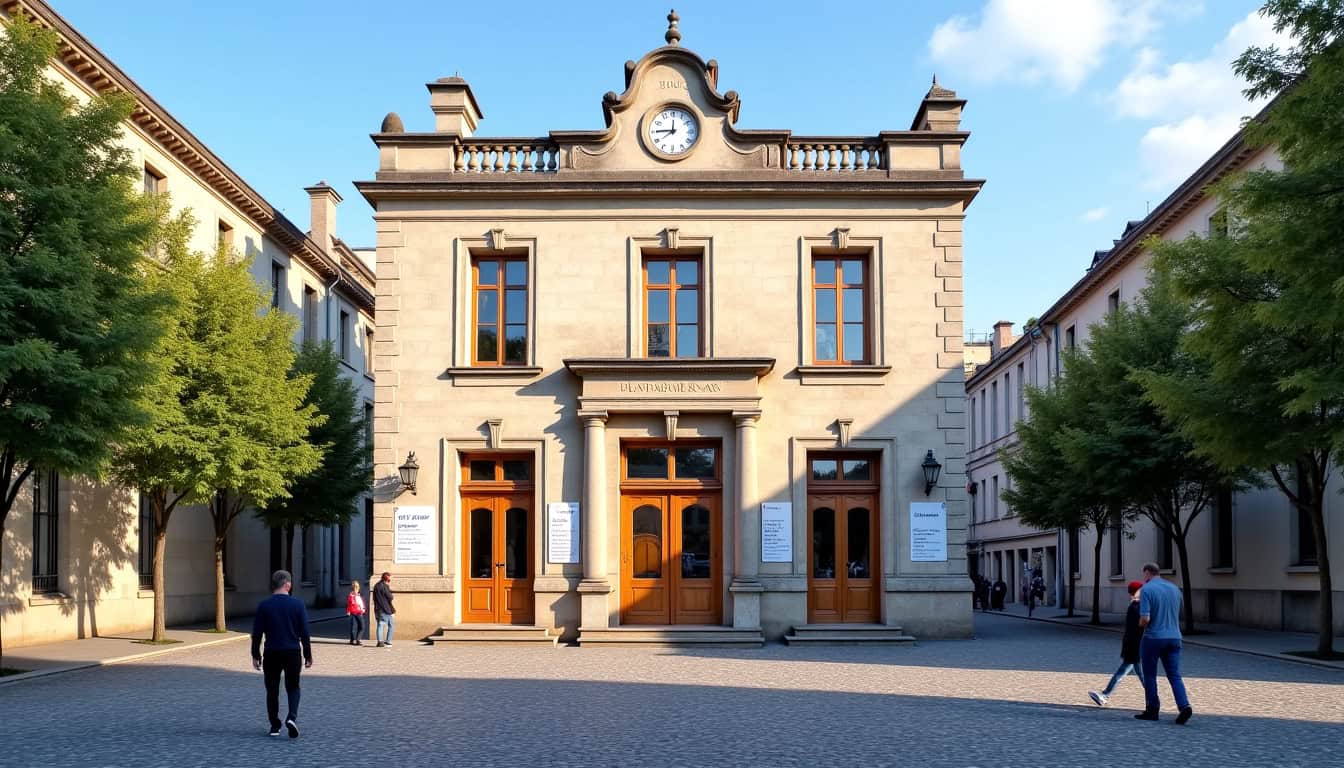 Façade de la mairie de Langon avec les coordonnées affichées