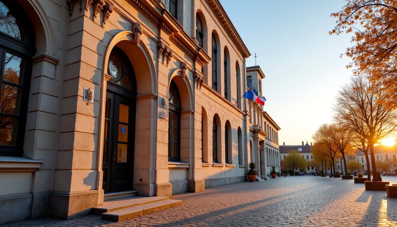 Façade de la mairie de Saint-Simon située place de l