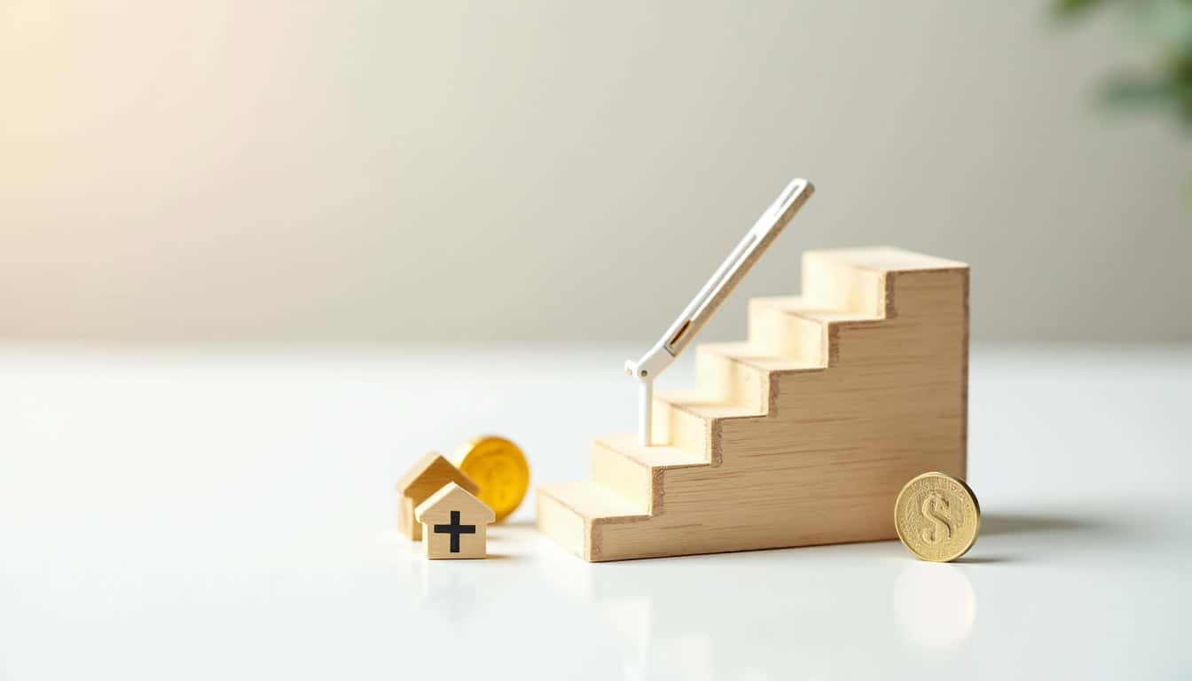 Infographie illustrant les aides financières pour un monte-escalier à Vichy: MaPrimeAdapt, crédit d’impôt, TVA réduite