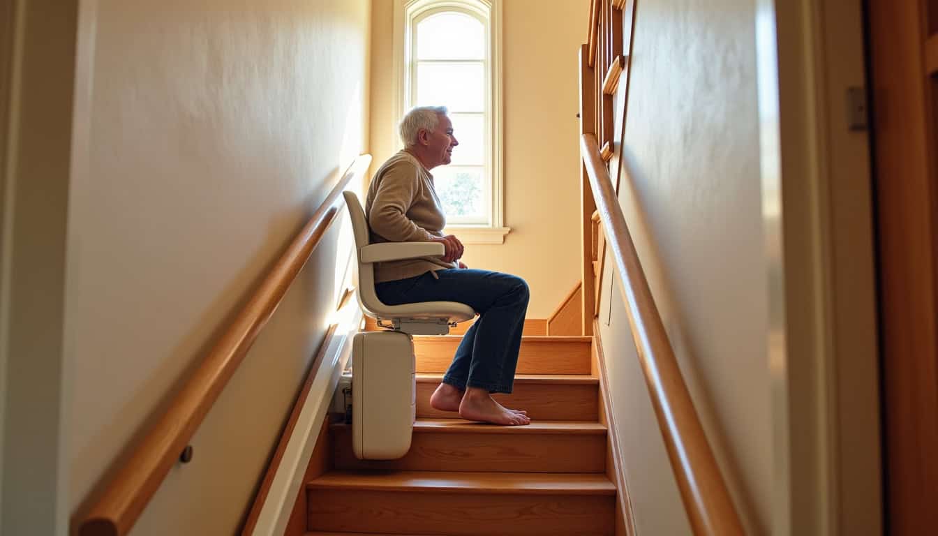 Insertion d’un monte-escalier dans une maison à Torcé-en-Vallée