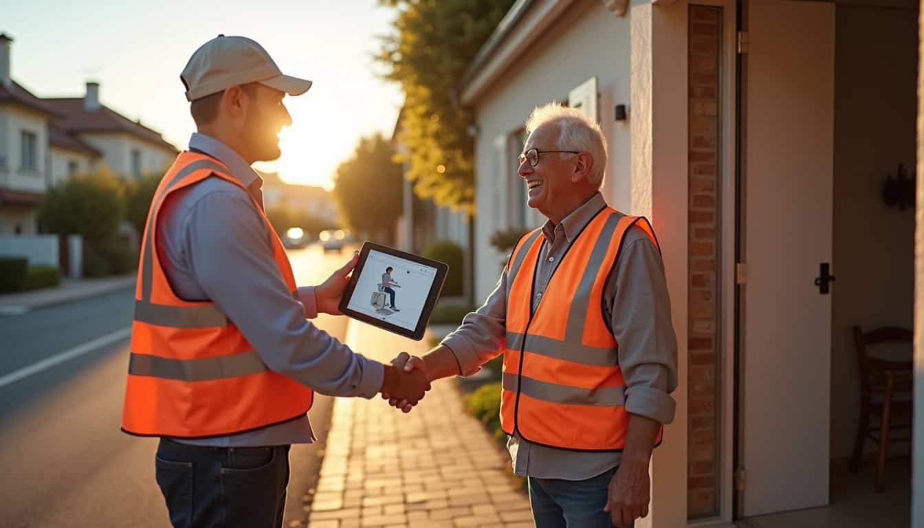 Installateur en train de discuter avec un client à Riorges