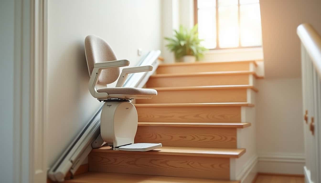 Installation d’un fauteuil monte-escalier sur un escalier droit à Vichy