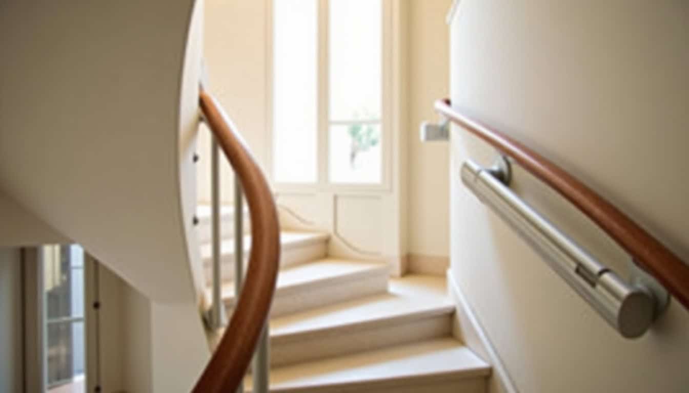 Installation d’un monte-escalier à Menton sur un escalier intérieur en colimaçon
