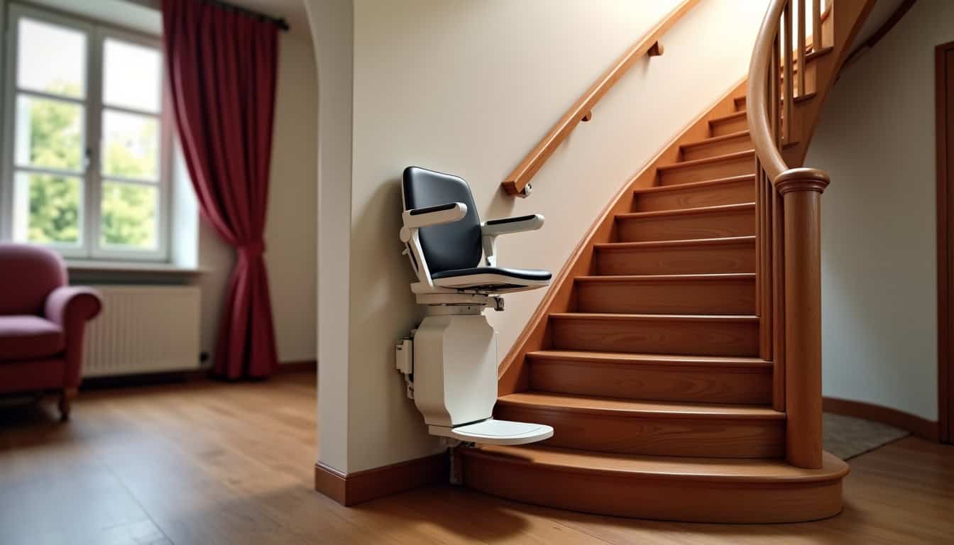 Installation d’un monte-escalier courbe dans un escalier tournant à Strasbourg