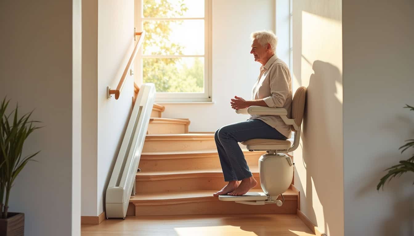 Installation d’un monte-escalier courbe dans une maison à Aix-les-Bains