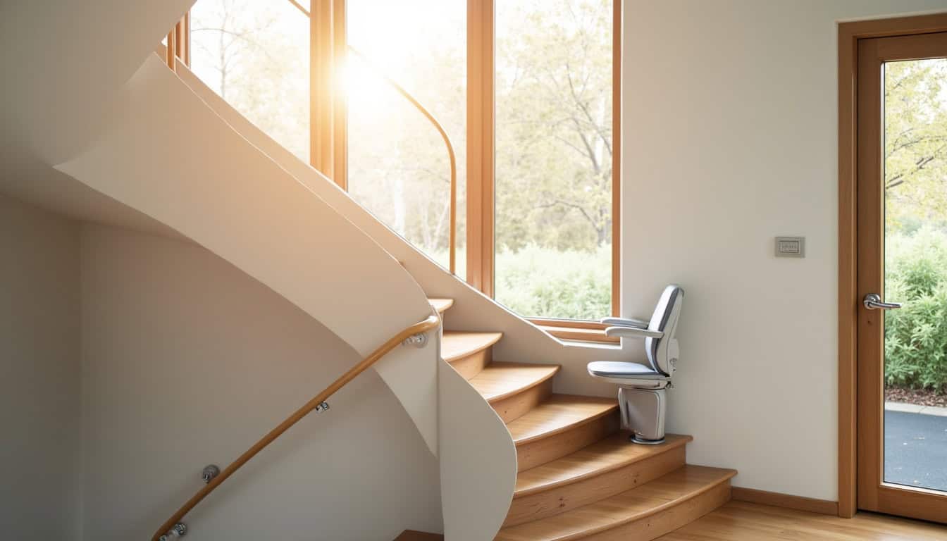 Installation d’un monte-escalier courbe dans une maison à Locminé