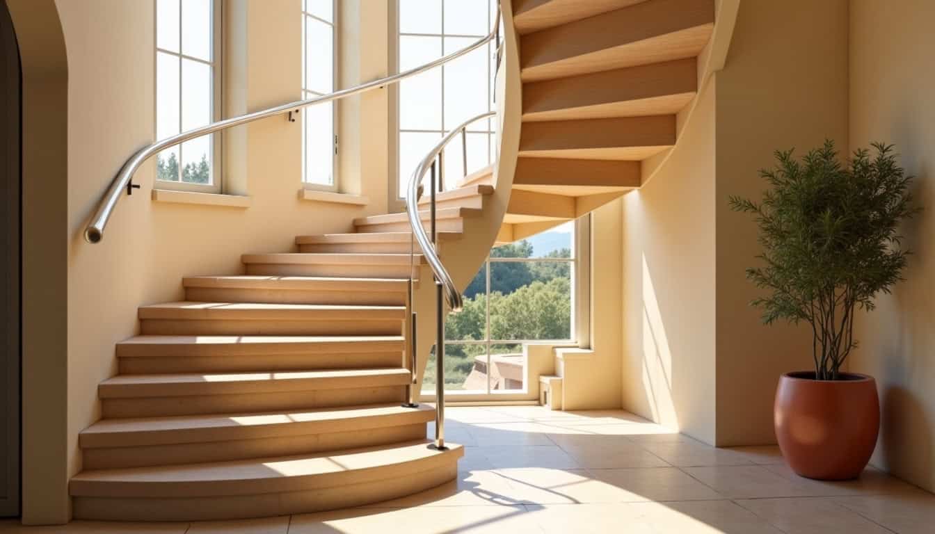 Installation d’un monte-escalier courbe sur un escalier en colimaçon à Antibes