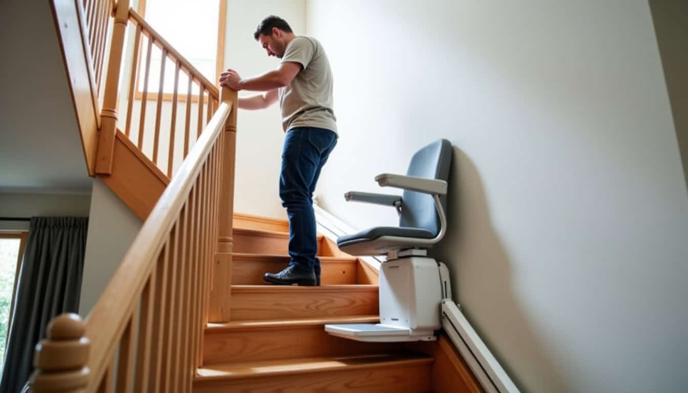Installation d’un monte-escalier dans un escalier résidentiel à Trois-Rivières