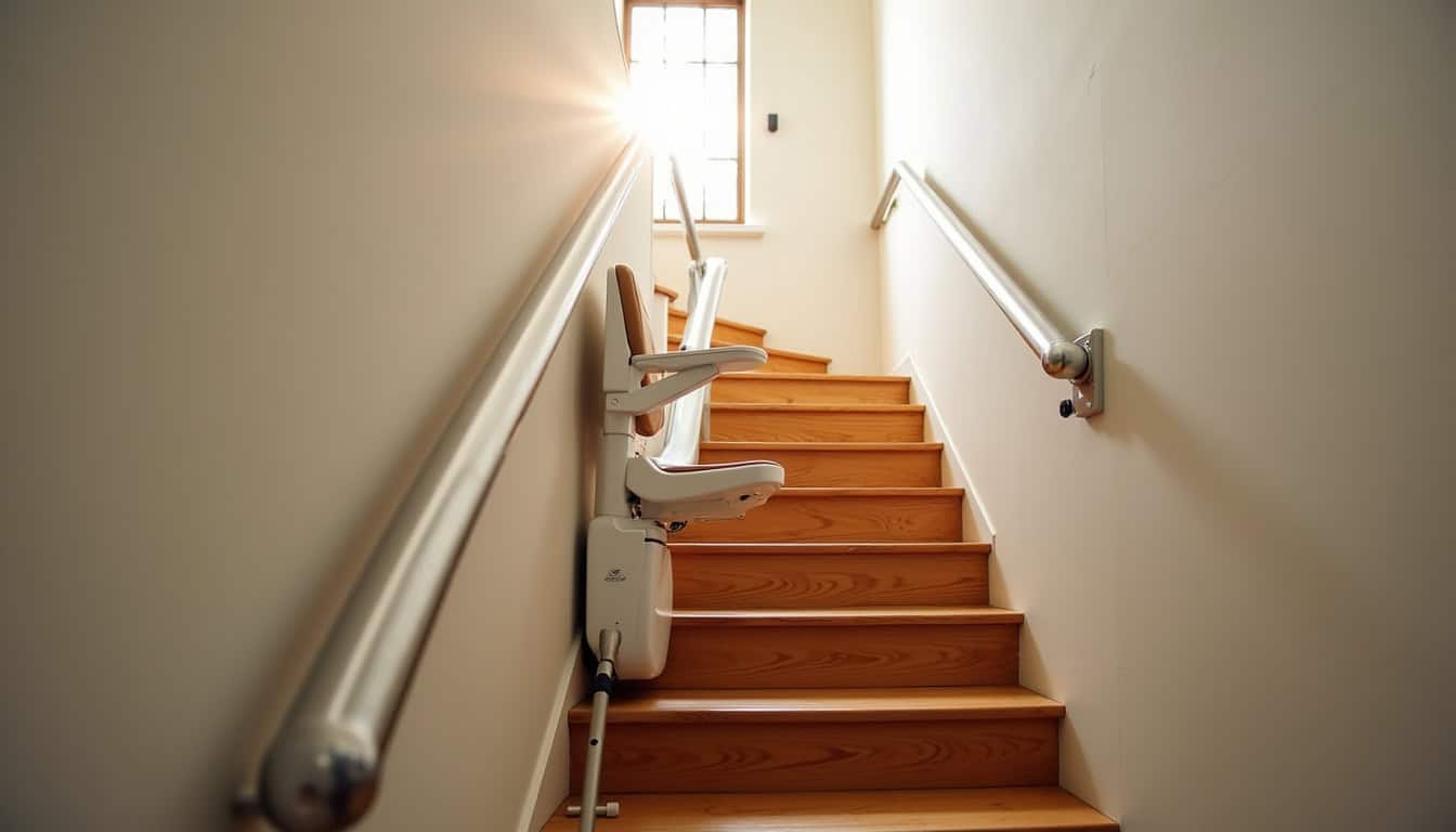 Installation d’un monte-escalier dans une maison à Saint-Germain-sur-Ille