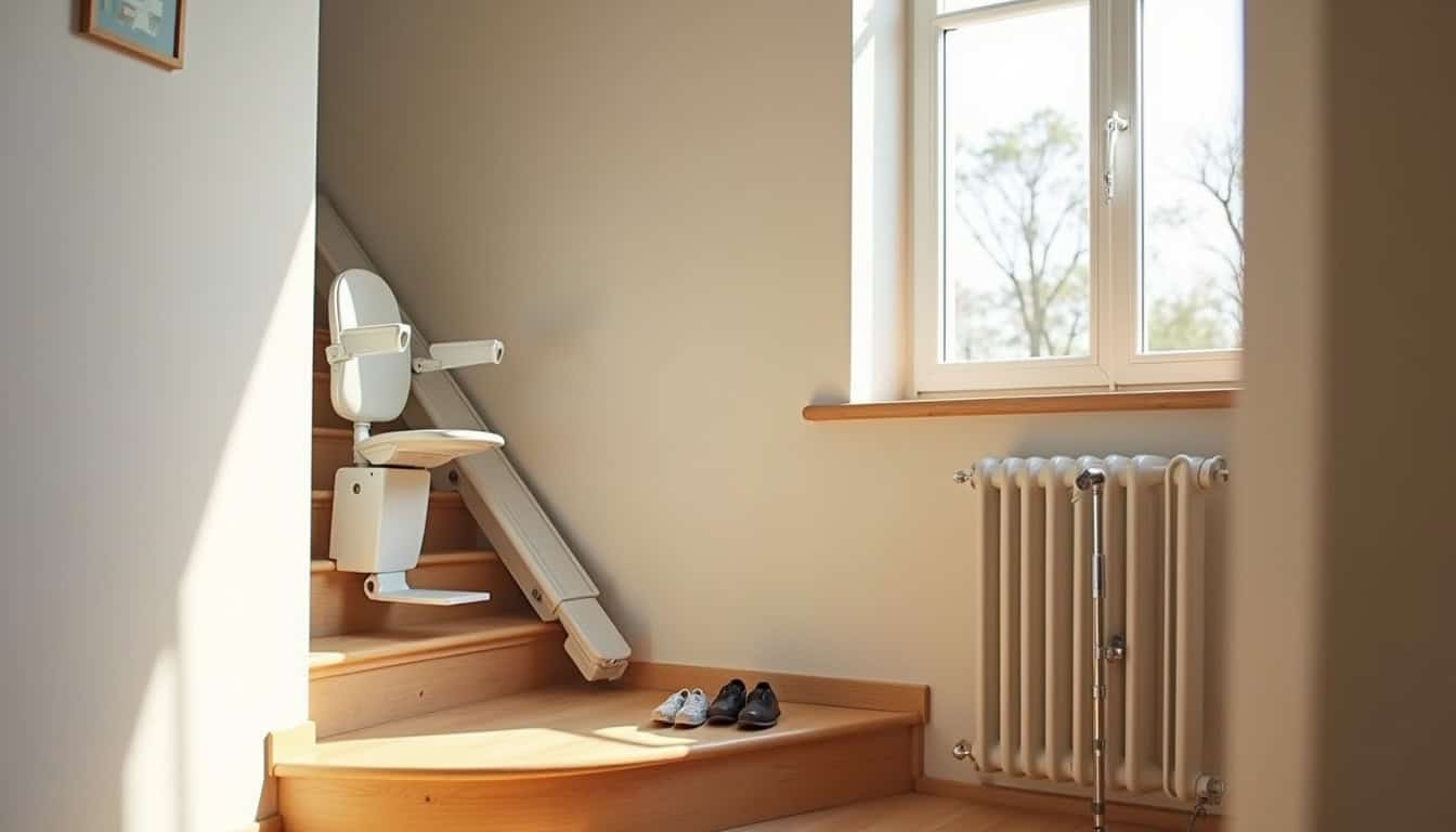Installation d’un monte-escalier dans une maison à Saint-Martin-sur-Ocre