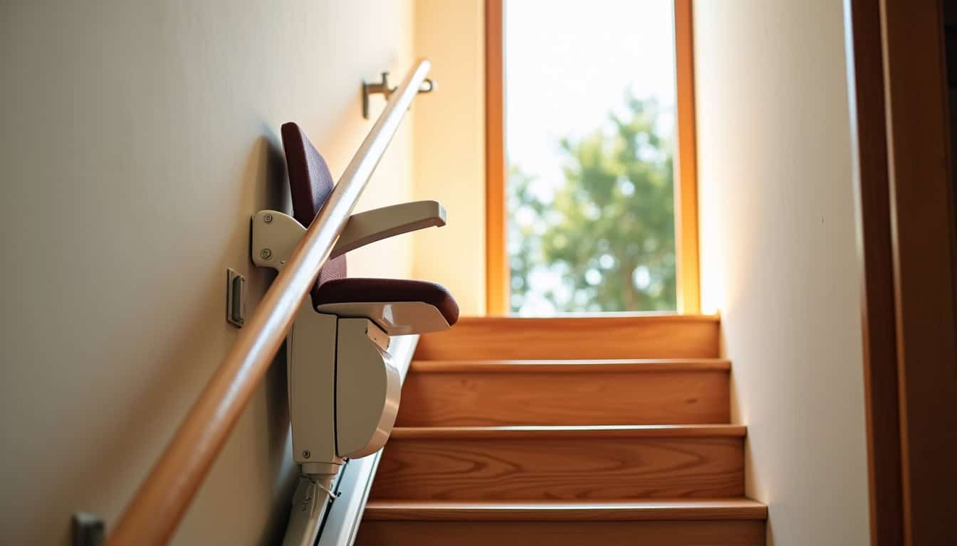 Installation d’un monte-escalier droit à l’intérieur d’une maison à Ajaccio