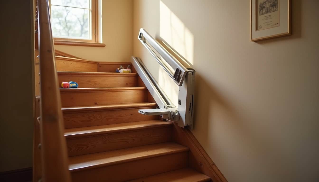 Installation d’un monte-escalier droit dans un escalier en bois traditionnel
