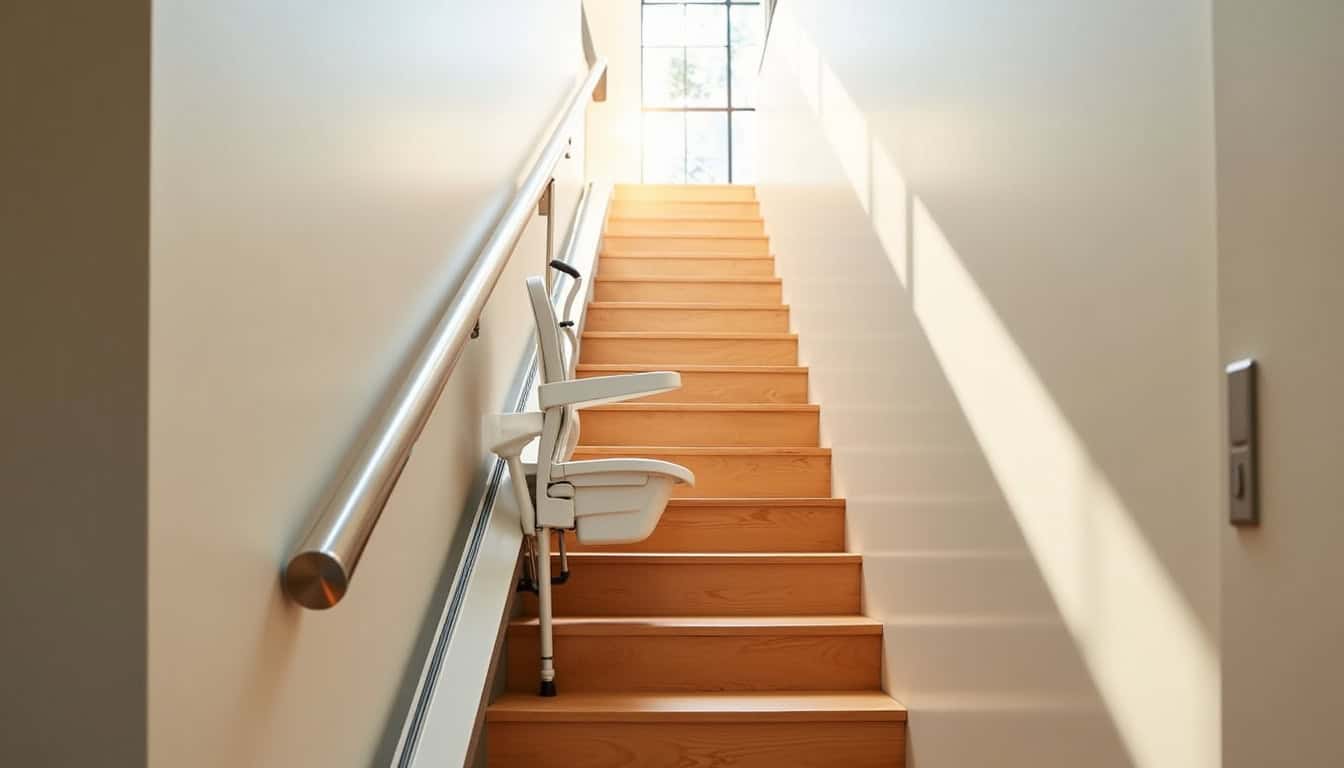 Installation d’un monte-escalier droit dans un escalier rectiligne à Grenoble