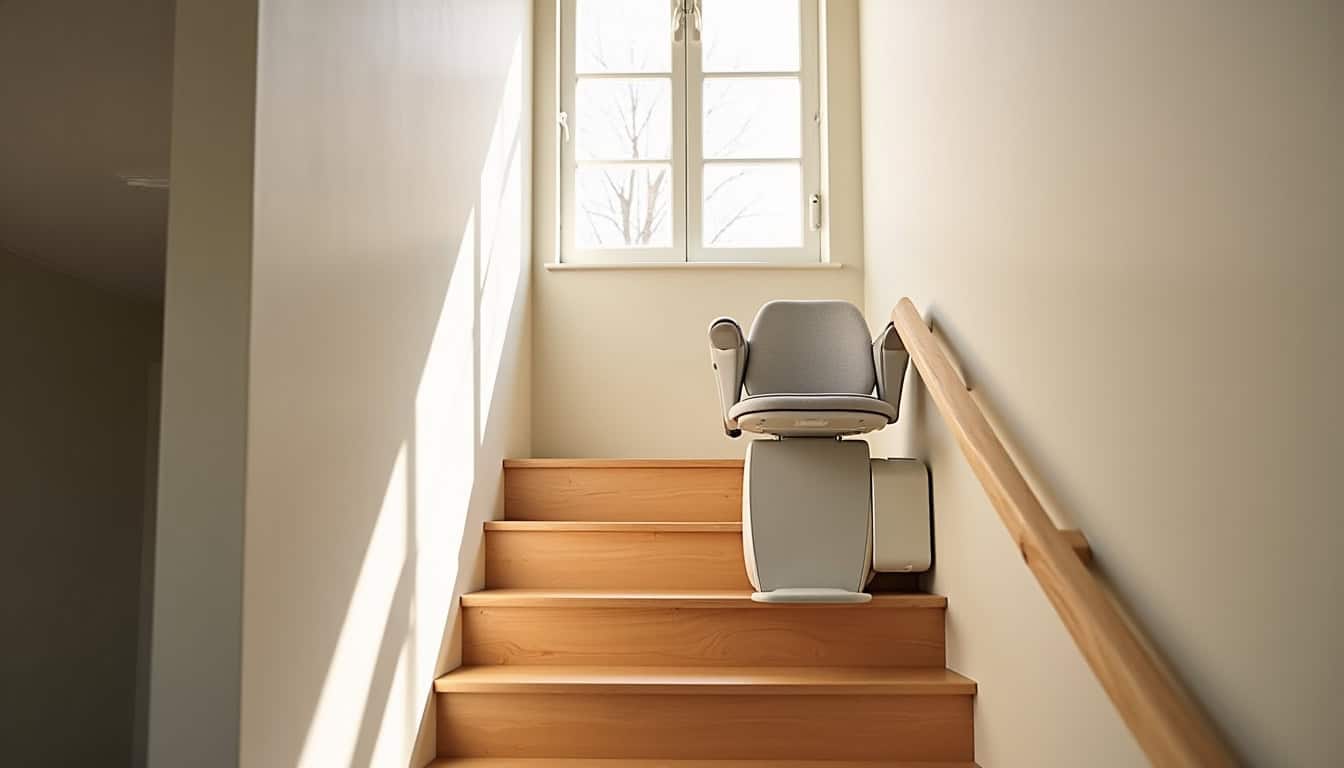 Installation d’un monte-escalier droit dans un escalier rectiligne à Laval
