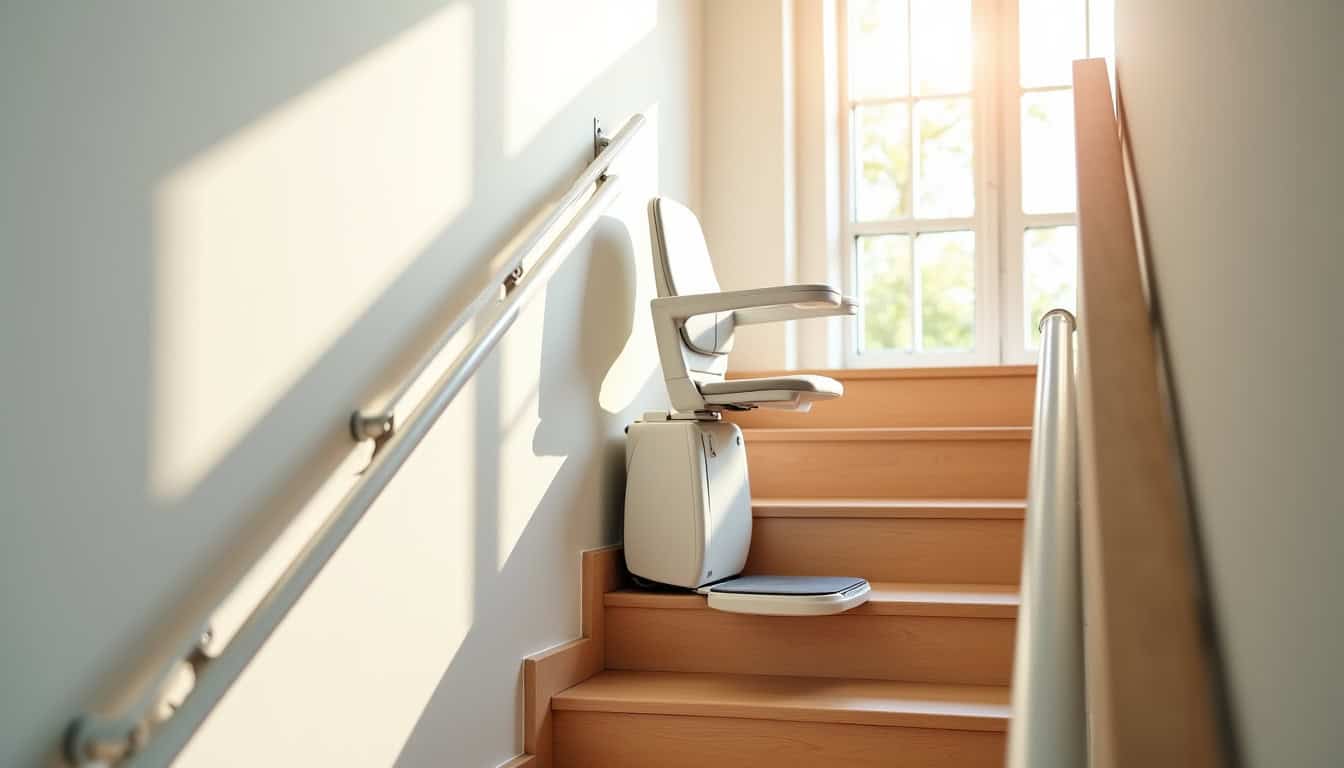 Installation d’un monte-escalier droit dans un escalier rectiligne à Le Conquet