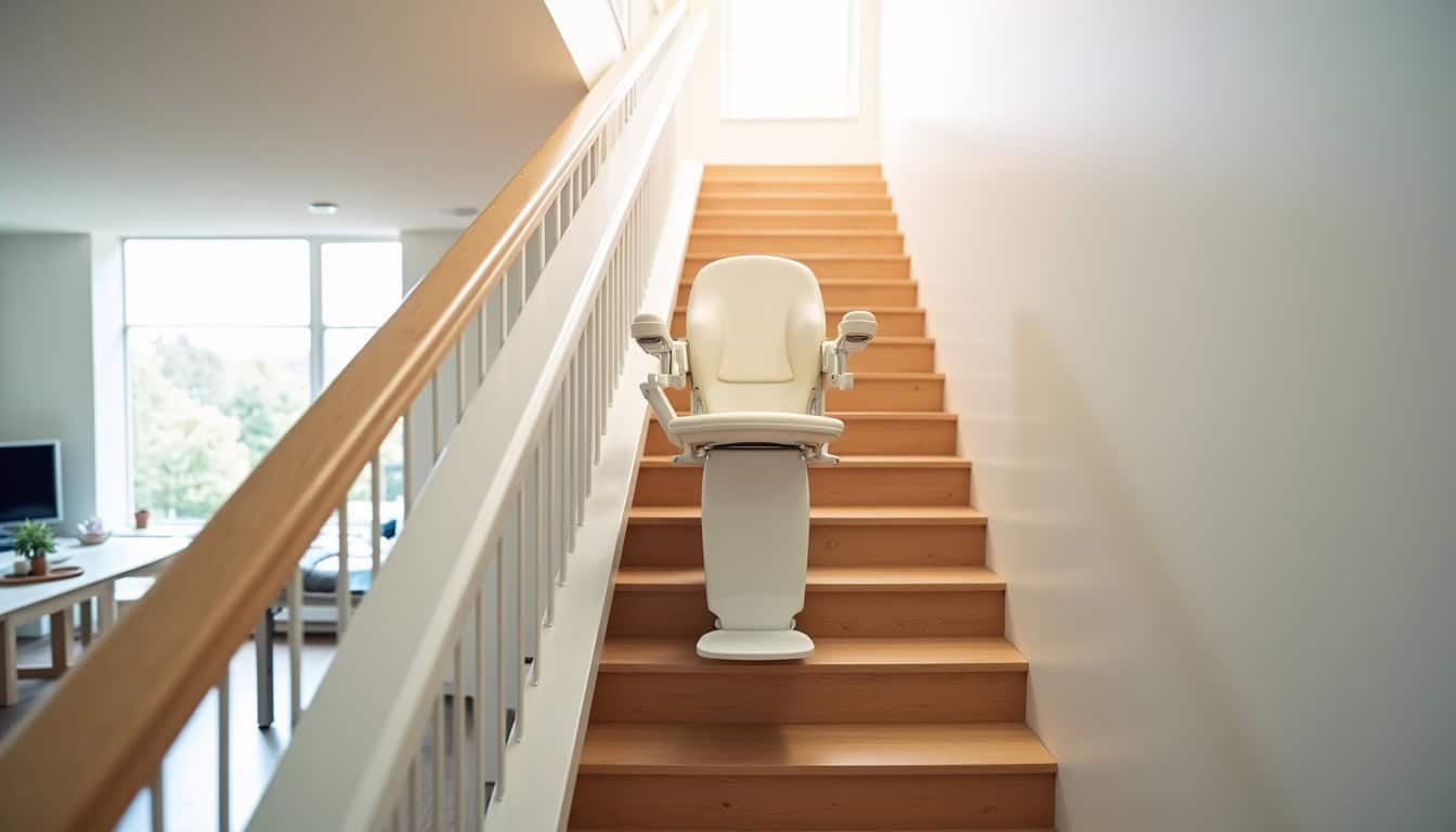 Installation d’un monte-escalier droit dans une habitation à Saint-Brès