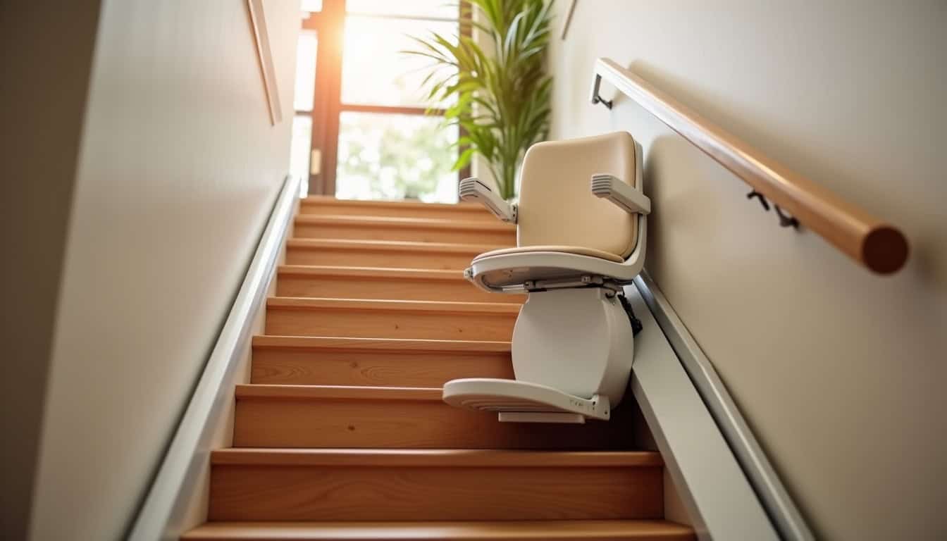 Installation d’un monte-escalier droit dans une maison à Carling
