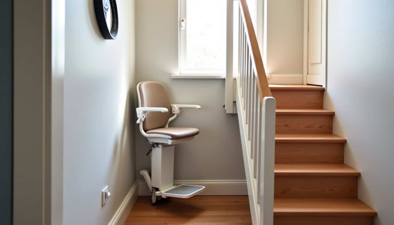 Installation d’un monte-escalier droit dans une maison à Étel
