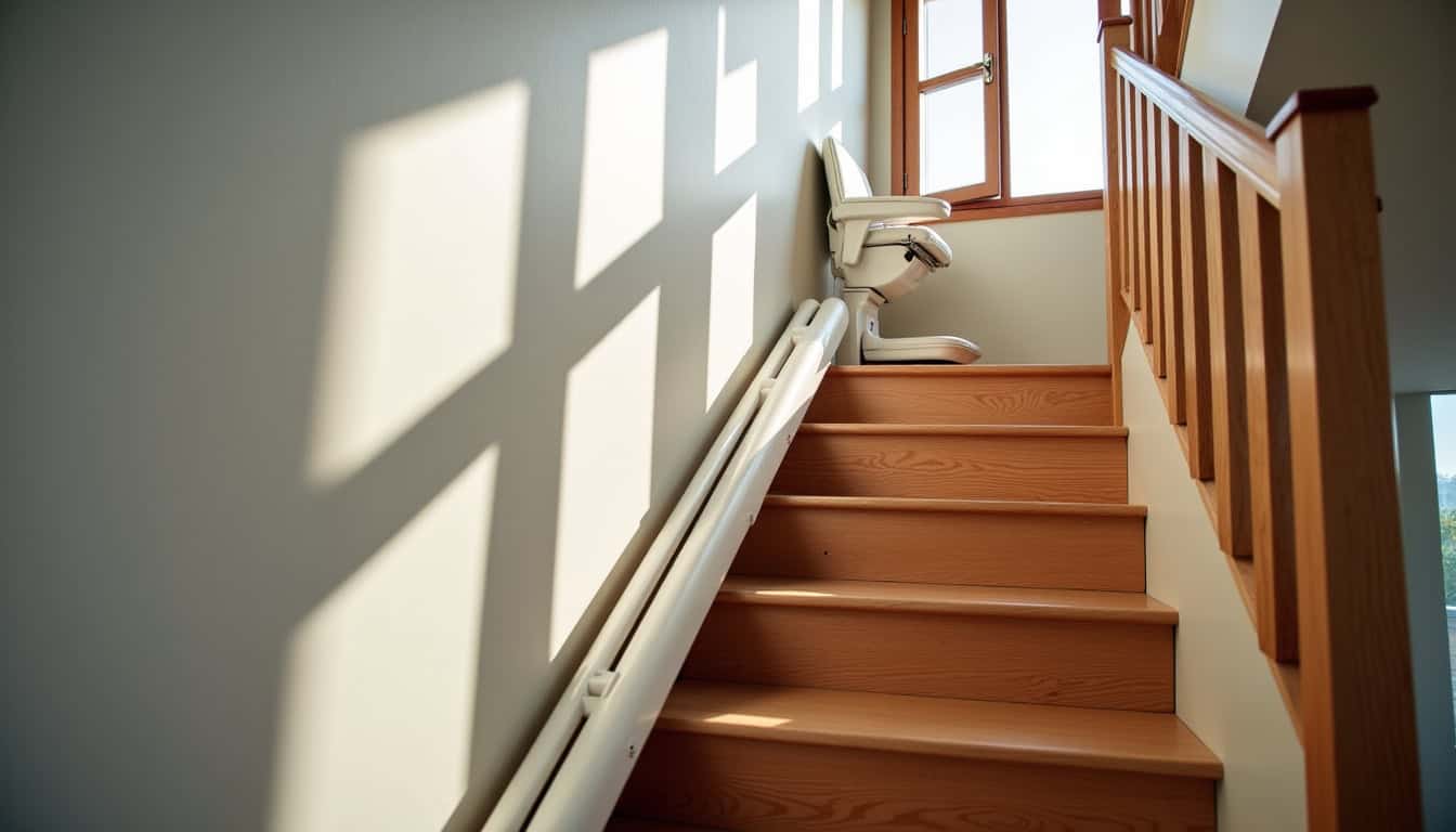 Installation d’un monte-escalier droit dans une maison à Montmain