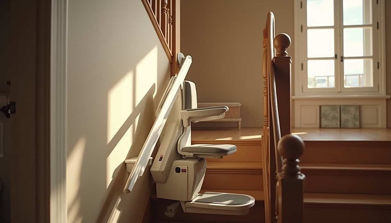 Installation d’un monte-escalier droit dans une maison à Rety