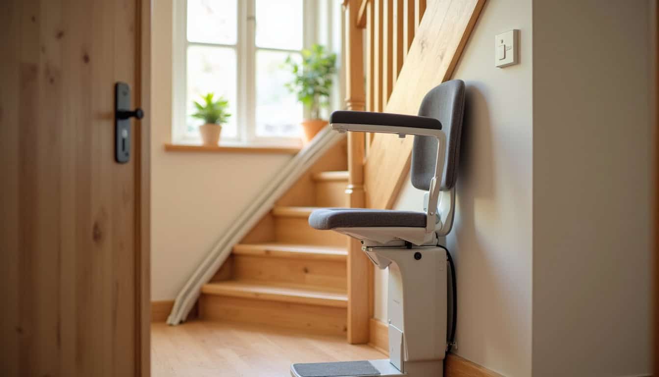 Installation d’un monte-escalier droit dans une maison à Romanswiller