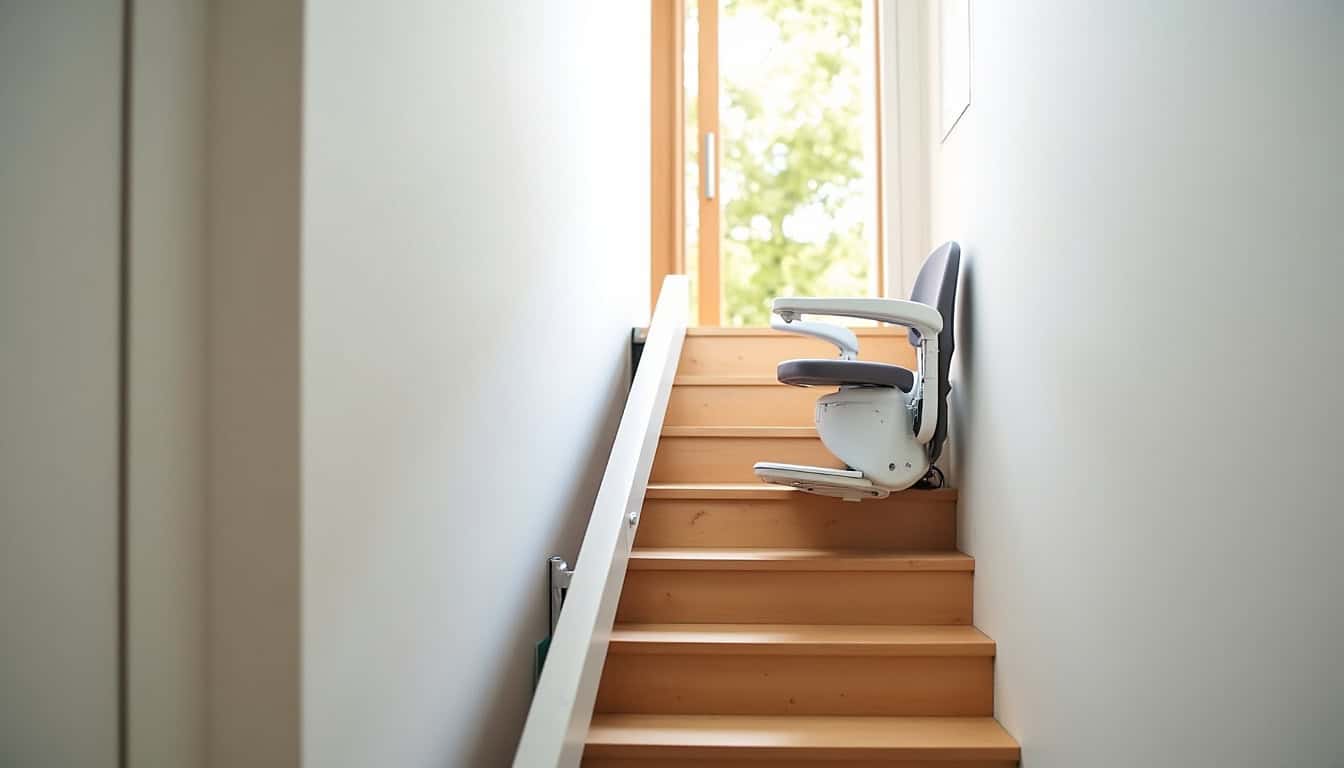 Installation d’un monte-escalier droit dans une maison à Saint-Ouen-l’Aumône