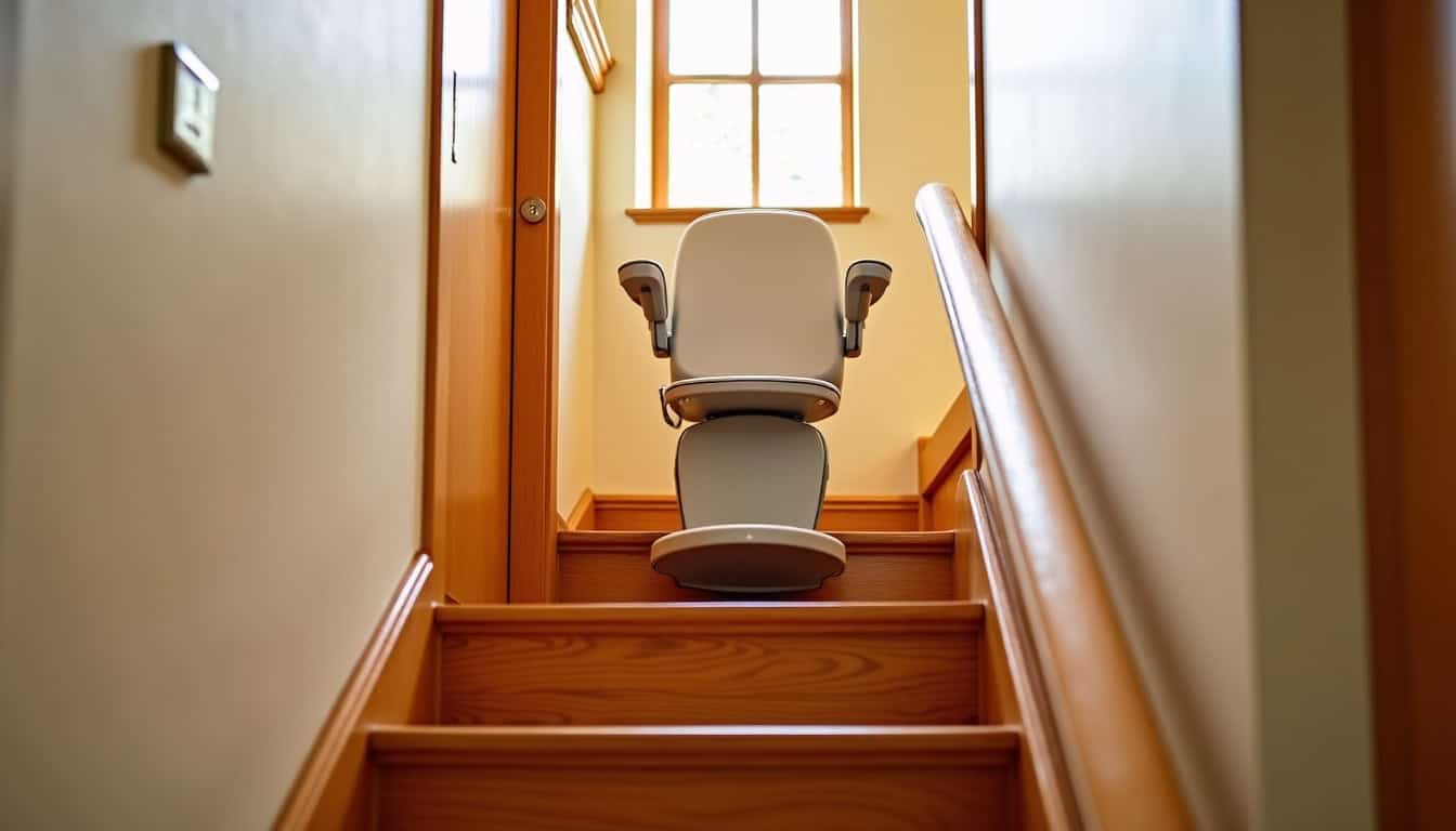 Installation d’un monte-escalier droit dans une maison à Sainte-Foy-l’Argentière