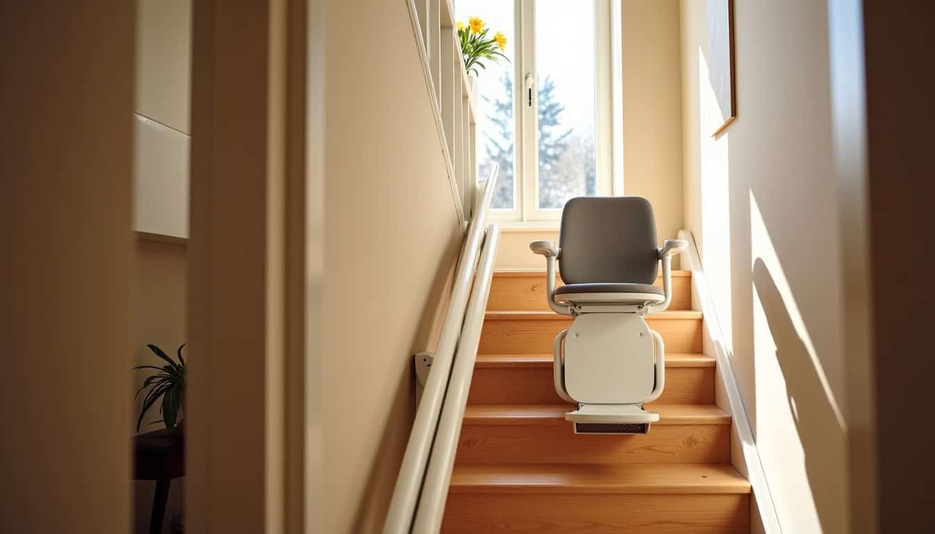 Installation d’un monte-escalier droit dans une maison à Tarbes