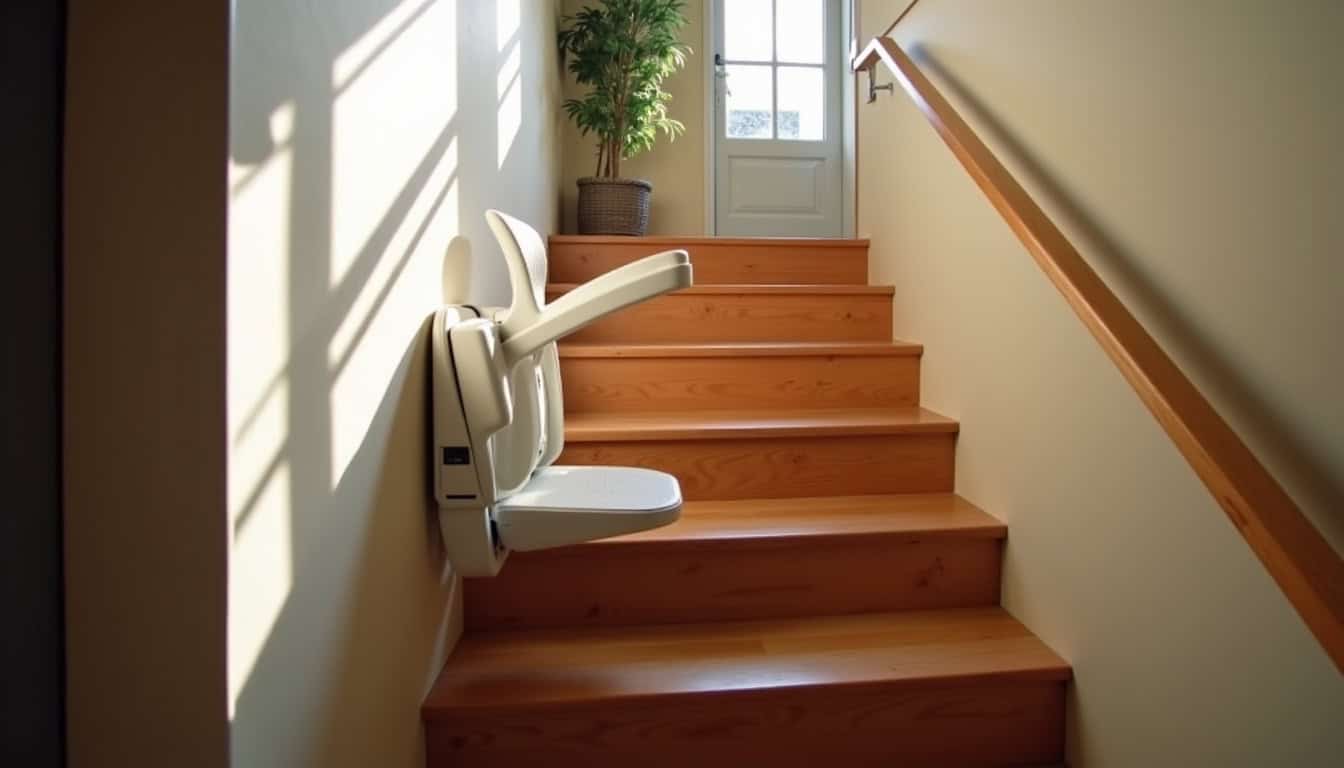 Installation d’un monte-escalier droit dans une maison à Veauche