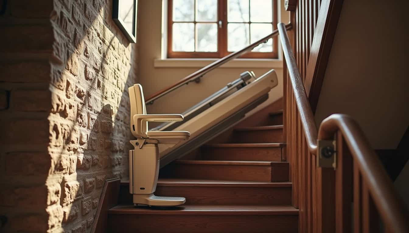 Installation d’un monte-escalier droit dans une maison ancienne à Arpaillargues-et-Aureillac