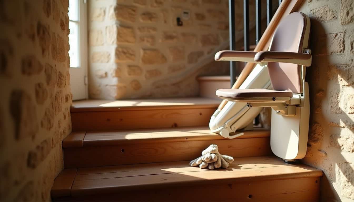 Installation d’un monte-escalier droit dans une maison charentaise à Saint-Sulpice-de-Royan