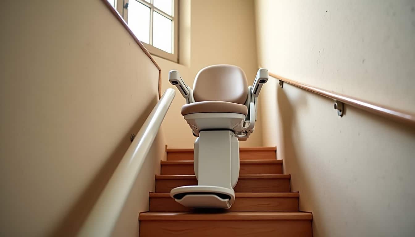 Installation d’un monte-escalier droit dans une maison de Lagrave
