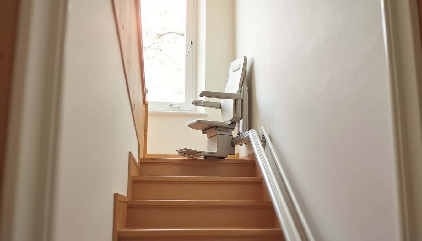 Installation d’un monte-escalier droit dans une maison d’Oissel