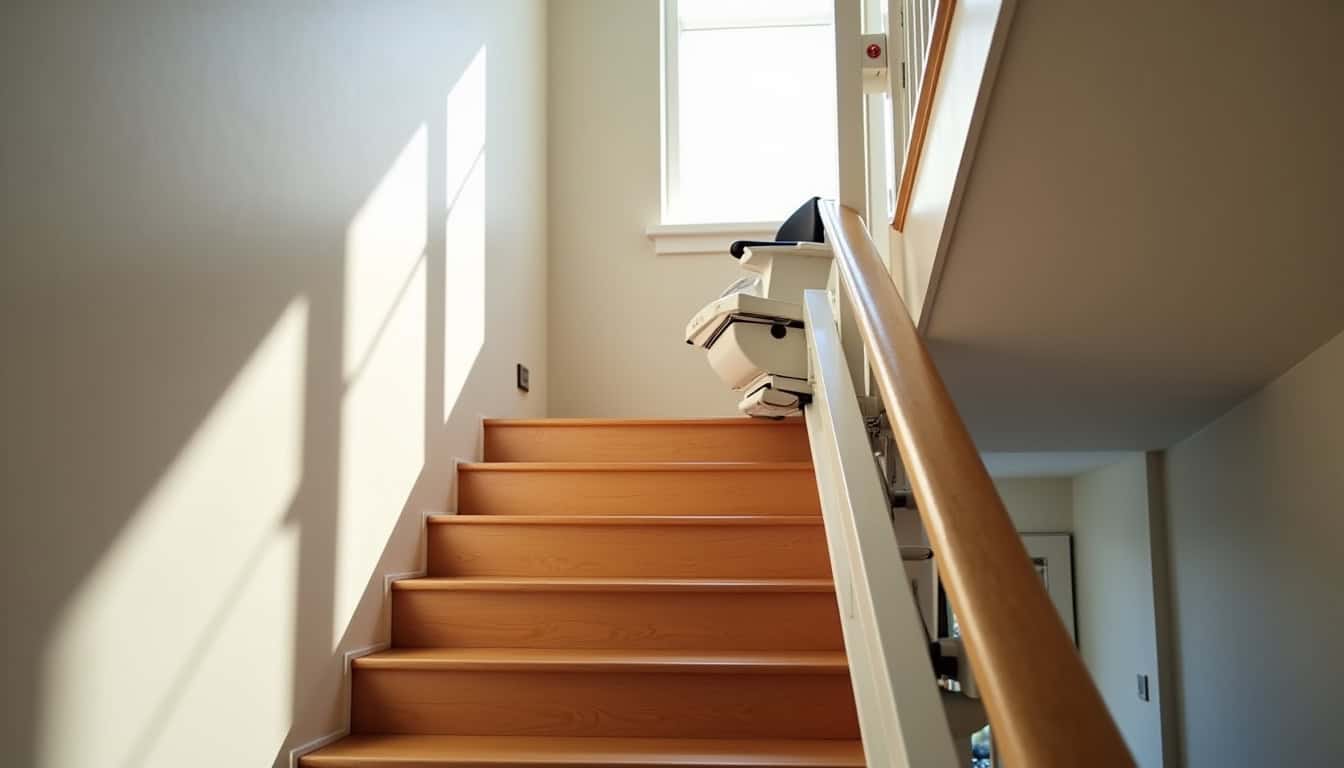 Installation d’un monte-escalier droit sur un escalier intérieur