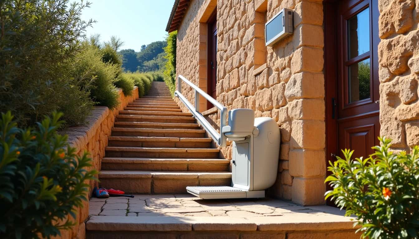 Installation d’un monte-escalier extérieur à Ghisonaccia