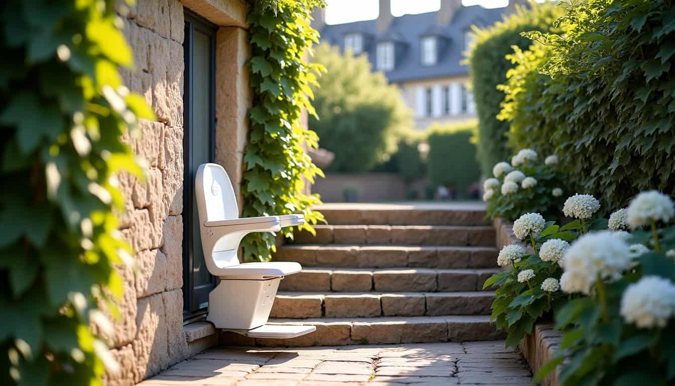 Installation d’un monte-escalier extérieur dans une maison à Chartres